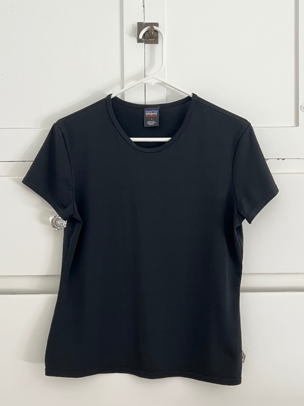 Patagonia Capilene Black Performance Stretch Tee Women's L